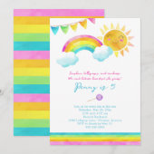 Sommersonne Geburtstagsparty Einladung (Vorne/Hinten)
