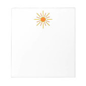 Sommersonne. Gelb und orange. Notizblock (Vorderseite)