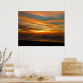 Sommersonne mit schönen Orangenwolken Poster (Küche)