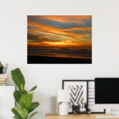 Sommersonne mit schönen Orangenwolken Poster (Heimbüro)