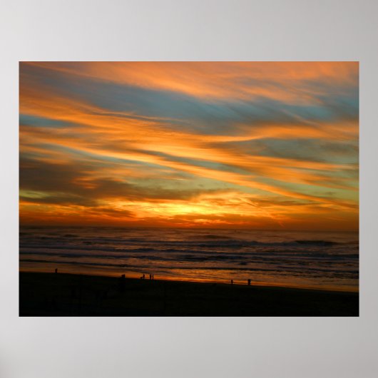 Sommersonne mit schönen Orangenwolken Poster (Vorne)