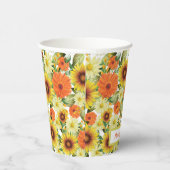 Sommersonne Sonnenblumen Gelb & Grün Blume Pappbecher (Rechts)
