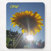 Sommersonne und Sonnenblumen mit Ihren Initialen Mousepad (Vorne)