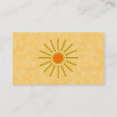 Sommersonne. Warme gelbe Farben Visitenkarte (Rückseite)