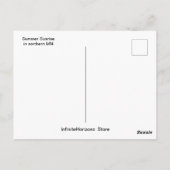 Sommersonnenaufgang im Norden MN Postkarte (Rückseite)