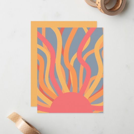 Sommersonnenaufgang Mitteilungskarte (Vorderseite/Rückseite Beispiel)