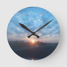 Sommersonnenaufgang Runde Wanduhr