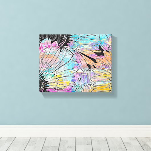 Sommersonnenblume 10" x 8" leinwanddruck (Insitu (Holzboden))