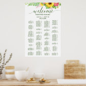 Sommersonnenblume Alphabetischer Sitzplan Poster (Küche)