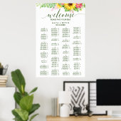 Sommersonnenblume Alphabetischer Sitzplan Poster (Heimbüro)