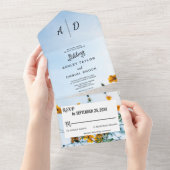 Sommersonnenblume Ganze in einer Hochzeit Einladun All In One Einladung (Abreißen)