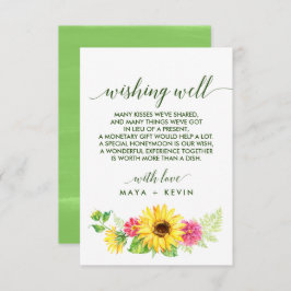 Sommersonnenblume Hochzeit wünschend gut Begleitkarte