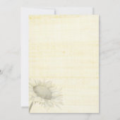 Sommersonnenblume Hochzeitsessen Probe Einladung (Rückseite)