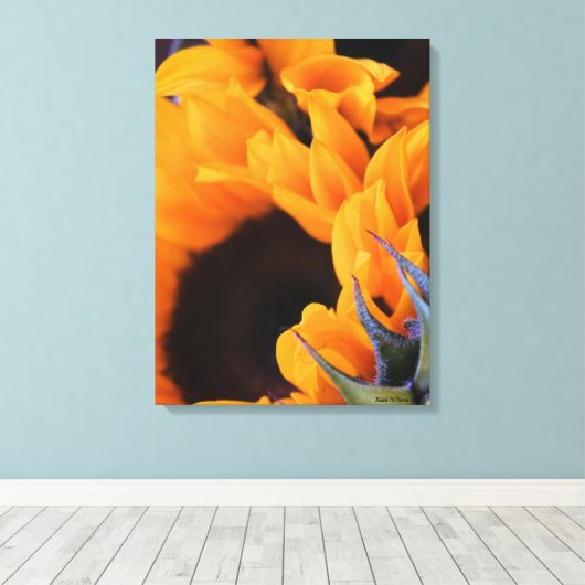 Sommersonnenblume Leinwanddruck (Insitu (Holzboden))
