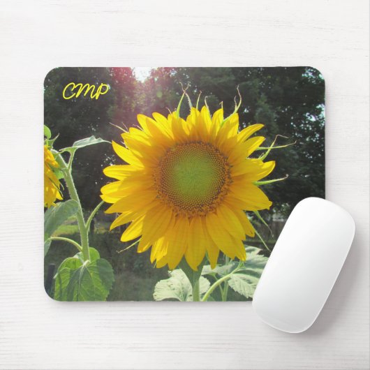 Sommersonnenblume mit Ihren Initialen Mousepad (Mit Mouse)