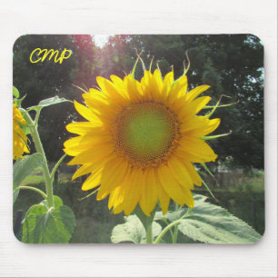 Sommersonnenblume mit Ihren Initialen Mousepad