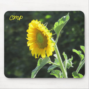 Sommersonnenblume mit Ihren Initialen Mousepad