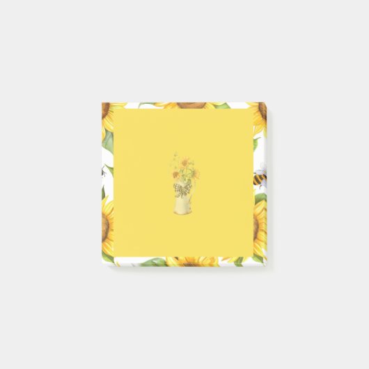 Sommersonnenblume Post-it Klebezettel (Vorderseite)