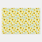 Sommersonnenblumen Blumenkoordiniert Geschenkpapier Set (Vorderseite)