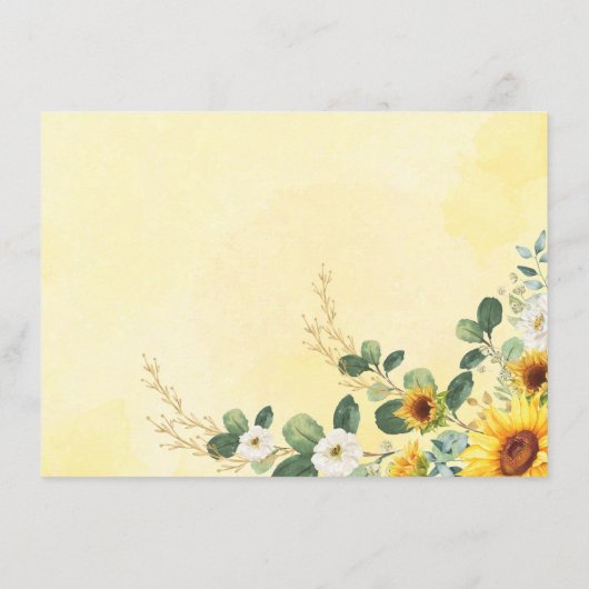 Sommersonnenblumen Elefantengrün Windelwindung Begleitkarte (Rückseite)