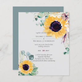 Sommersonnenblumen Eukalyptus Grüne Hochzeit