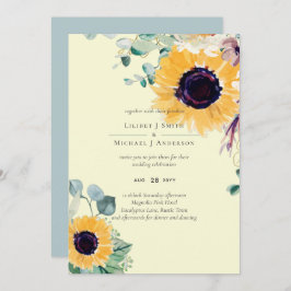 Sommersonnenblumen Eukalyptus Grüne Hochzeit