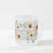 Sommersonnenblumen Eukalyptus Grüne Hochzeit Mattglastasse (VorderseiteRechts)