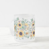 Sommersonnenblumen Eukalyptus Grüne Hochzeit Mattglastasse (Vorderseite Links)