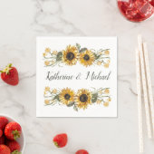 Sommersonnenblumen Personalisiert Hochzeit Serviette (Beispiel)