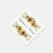 Sommersonnenblumen Personalisiert Hochzeit Serviette (Ecke)