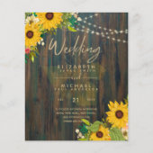 Sommersonnenblumen Rustikale Hochzeit einladen Flyer (Vorne)