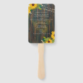 Sommersonnenblumen Rustikale Hochzeit Fächer (Rückseite)