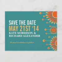 Sommersonnenblüten Save the Date Postkarte