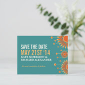 Sommersonnenblüten Save the Date Postkarte (Stehend Vorderseite)