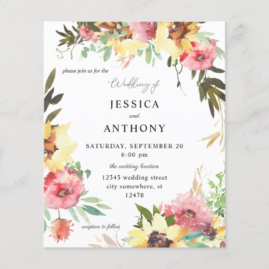 Sommersonnenblütenhochzeit 2 (Vorderseite)