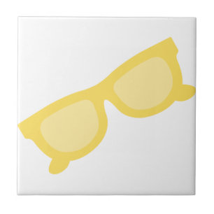 Sommersonnenbrille Gelb Hipster Brille Fliese