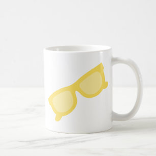 Sommersonnenbrille Gelb Hipster Brille Kaffeetasse