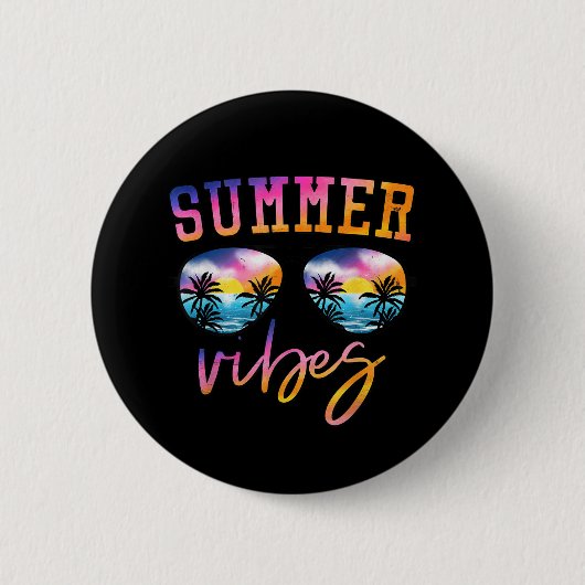 Sommersonnenbrille mit Palmenbaum Funny Beach Button (Vorderseite)