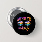 Sommersonnenbrille mit Palmenbaum Funny Beach Button (Vorne & Hinten)