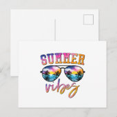 Sommersonnenbrille mit Palmenbaum Funny Beach Postkarte (Vorne/Hinten)