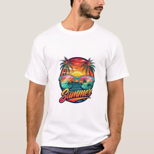 Sommersonnenbrille T - Shirt - Tropischer Sonnenun (Vorderseite)