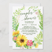 Sommersonnendusche Wreath Paare Dusche Einladung (Vorderseite)