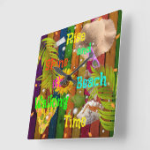 Sommersonnensommertag Rise and Shine Tropical Beac Quadratische Wanduhr (Winkel)