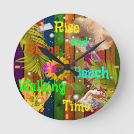 Sommersonnensommertag Rise and Shine Tropical Beac Runde Wanduhr