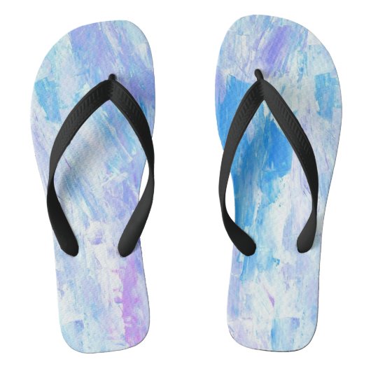 Sommersonnenübergang/blau/rosa/Abstrakt/Flip Flops Badesandalen (Fußbett)