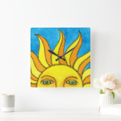 Sommersonnenuhr Quadratische Wanduhr (Zuhause)