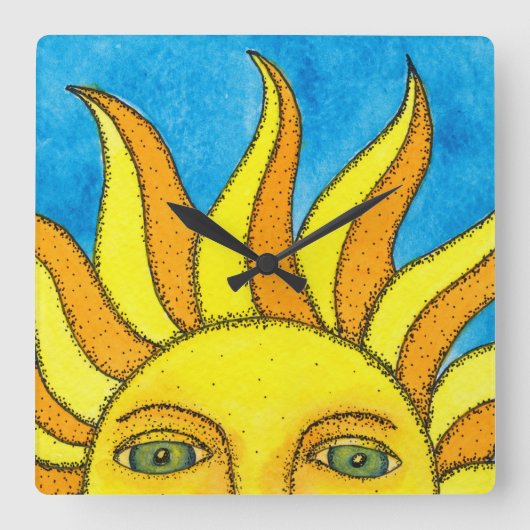 Sommersonnenuhr Quadratische Wanduhr (Vorderseite)