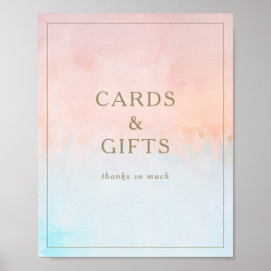 Sommersonnenuntergang Aquarellkarten und Geschenke Poster