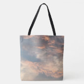 Sommersonnenuntergang Himmel blau, staubige rosa,  Tasche (Vorderseite)