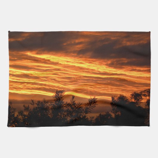 Sommersonnenuntergang in Canberra Geschirrtuch (Horizontal)